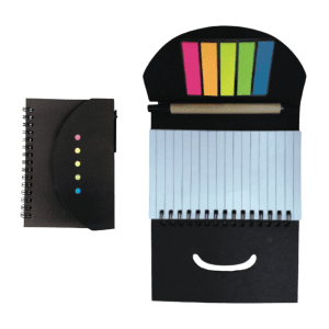 A6 BLACK NOTEBOOK WITH RECYCLE BALL PEN